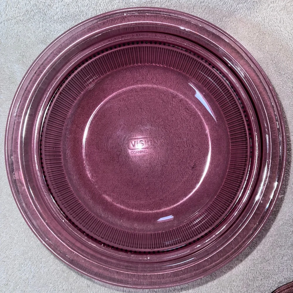 Vintage Corning Vision Cranberry V-31-B 1QT/1L Casserole Dish W/PYREX Lid USA